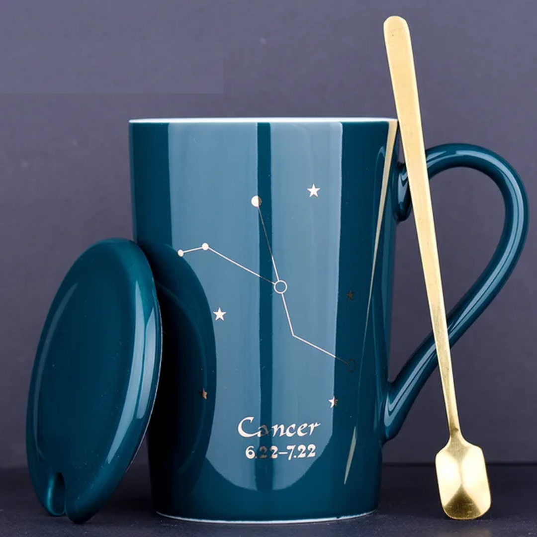 Dark Green Ceramic Constellation Mugs