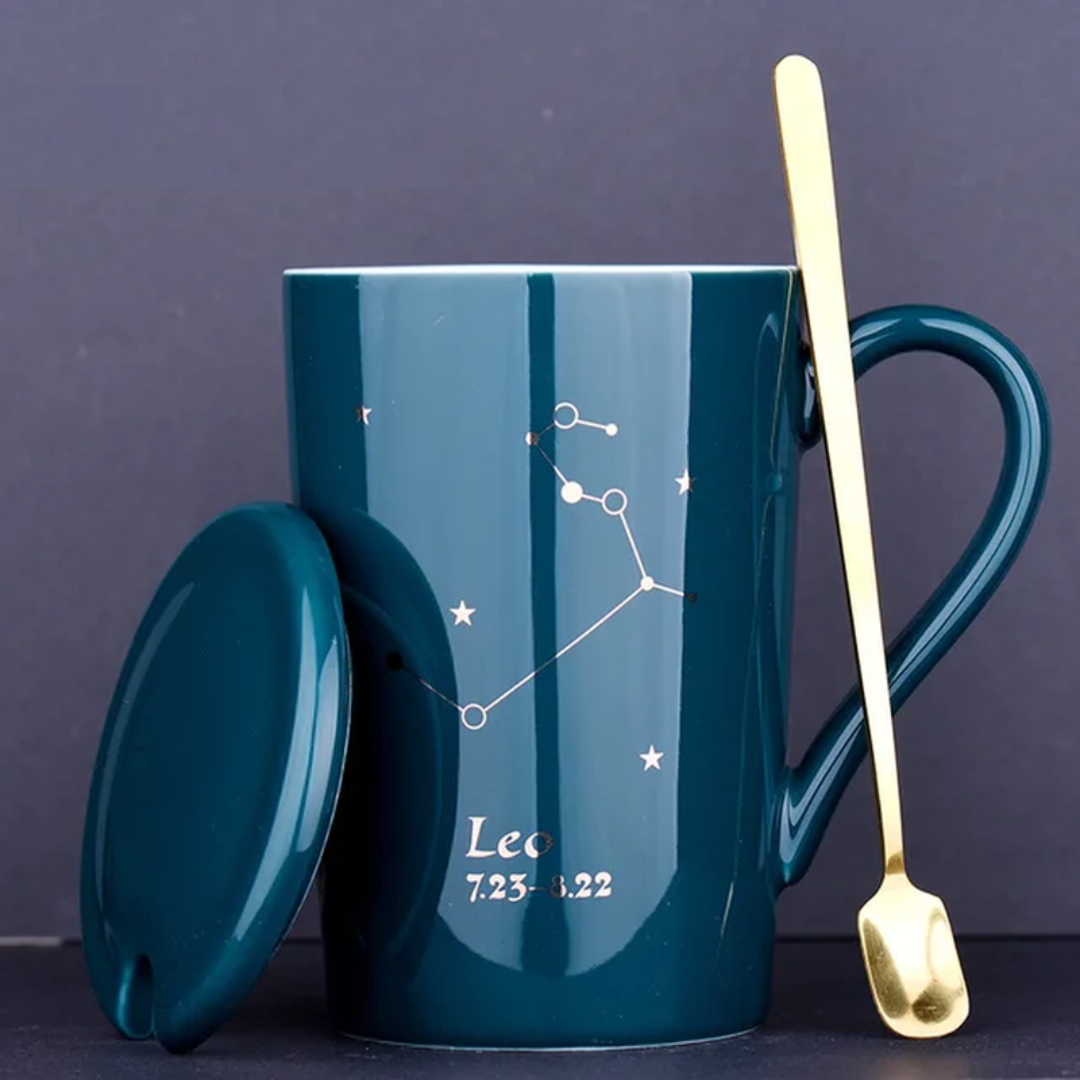 Dark Green Ceramic Constellation Mugs