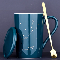 Dark Green Ceramic Constellation Mugs