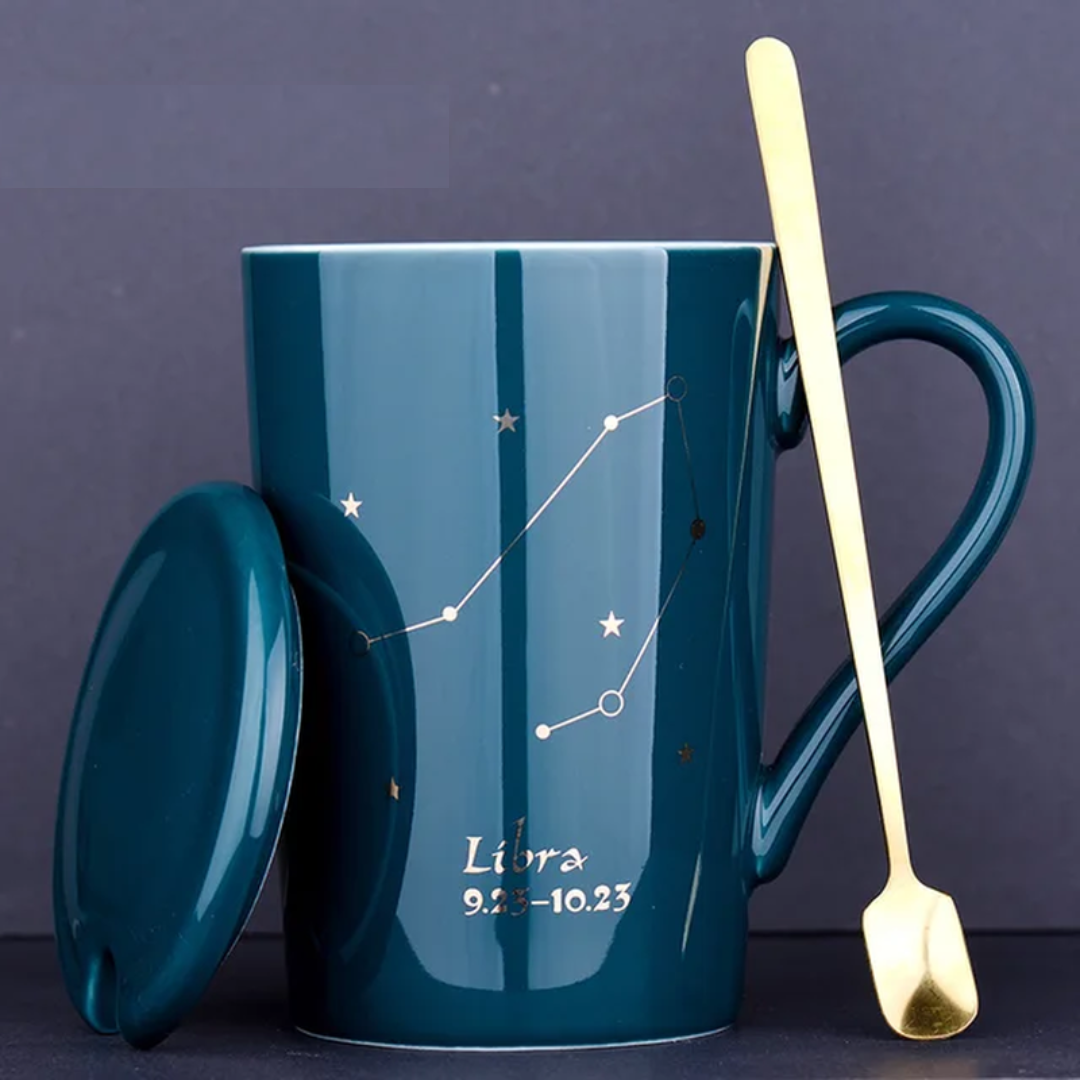 Dark Green Ceramic Constellation Mugs