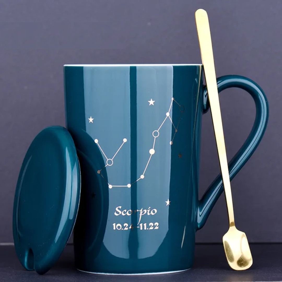 Dark Green Ceramic Constellation Mugs