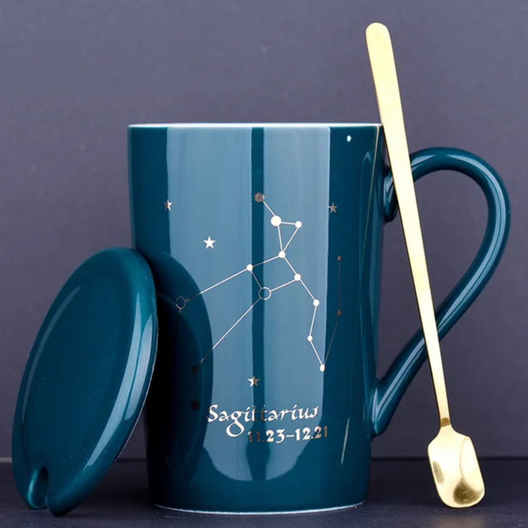 Dark Green Ceramic Constellation Mugs