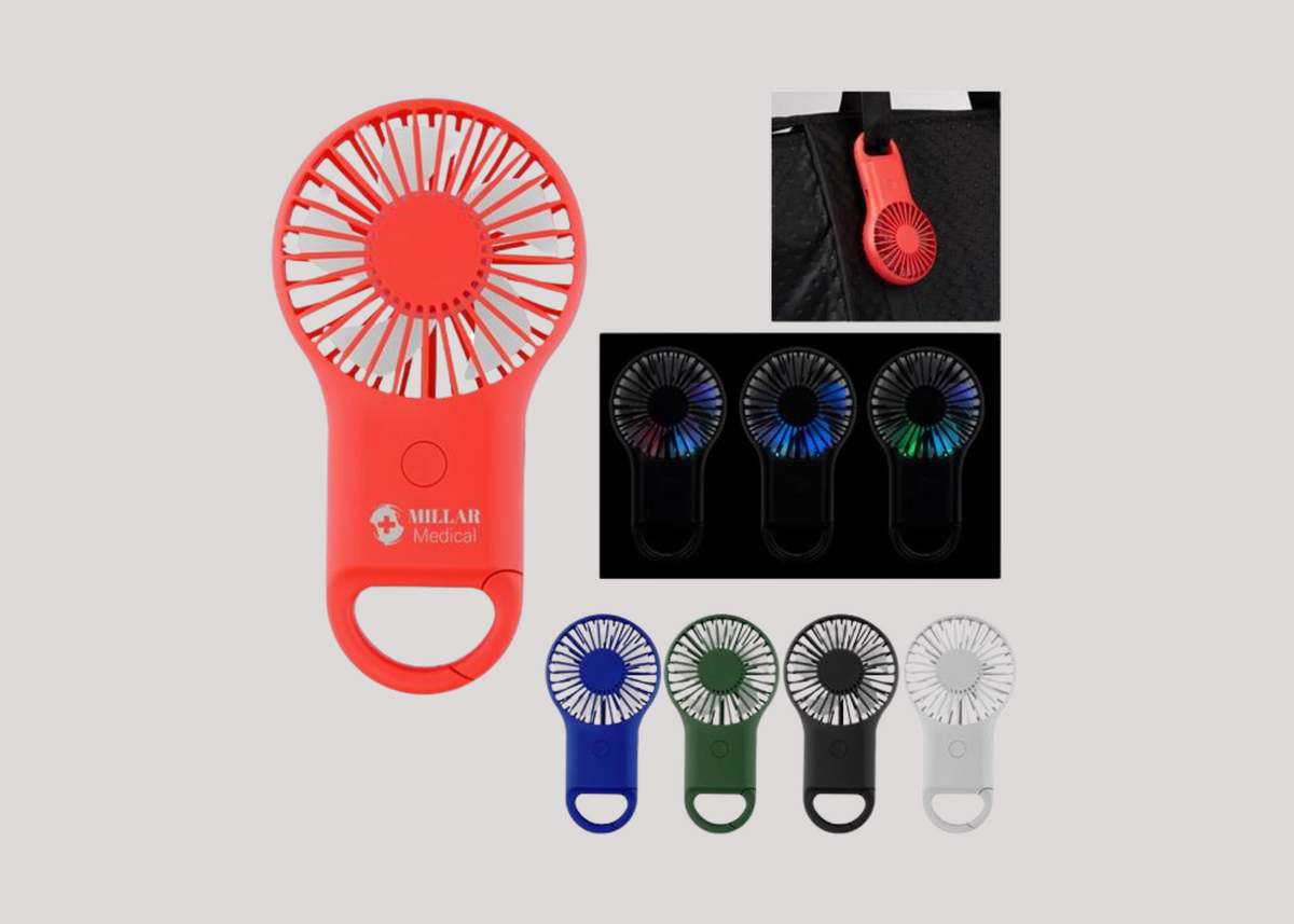 Rechargeable Handheld Fan With Carabiner