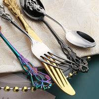 4Pcs Gold Royal European Cutlery Set (Stainless Steel)