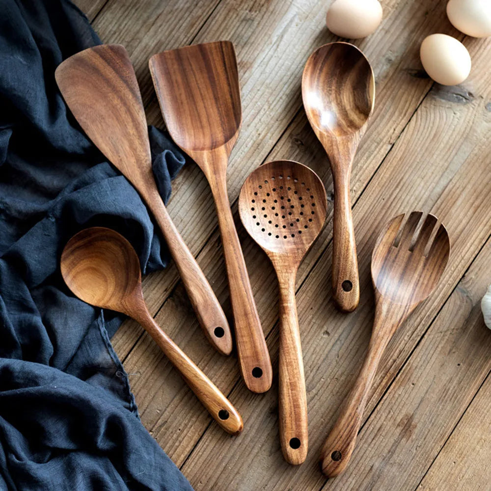 Natural Teak Cooking Utensils