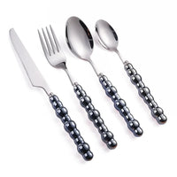 24Pcs Pearled Cutlery Set (Stainless Steel)