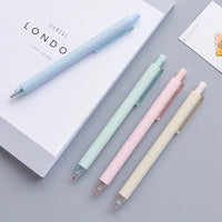 4 Pcs/Set Straw Quick-Drying Press Gel Pen Refill 0.5Mm Black Ink Pen Signature Test School Office Writing Supplies Stationery