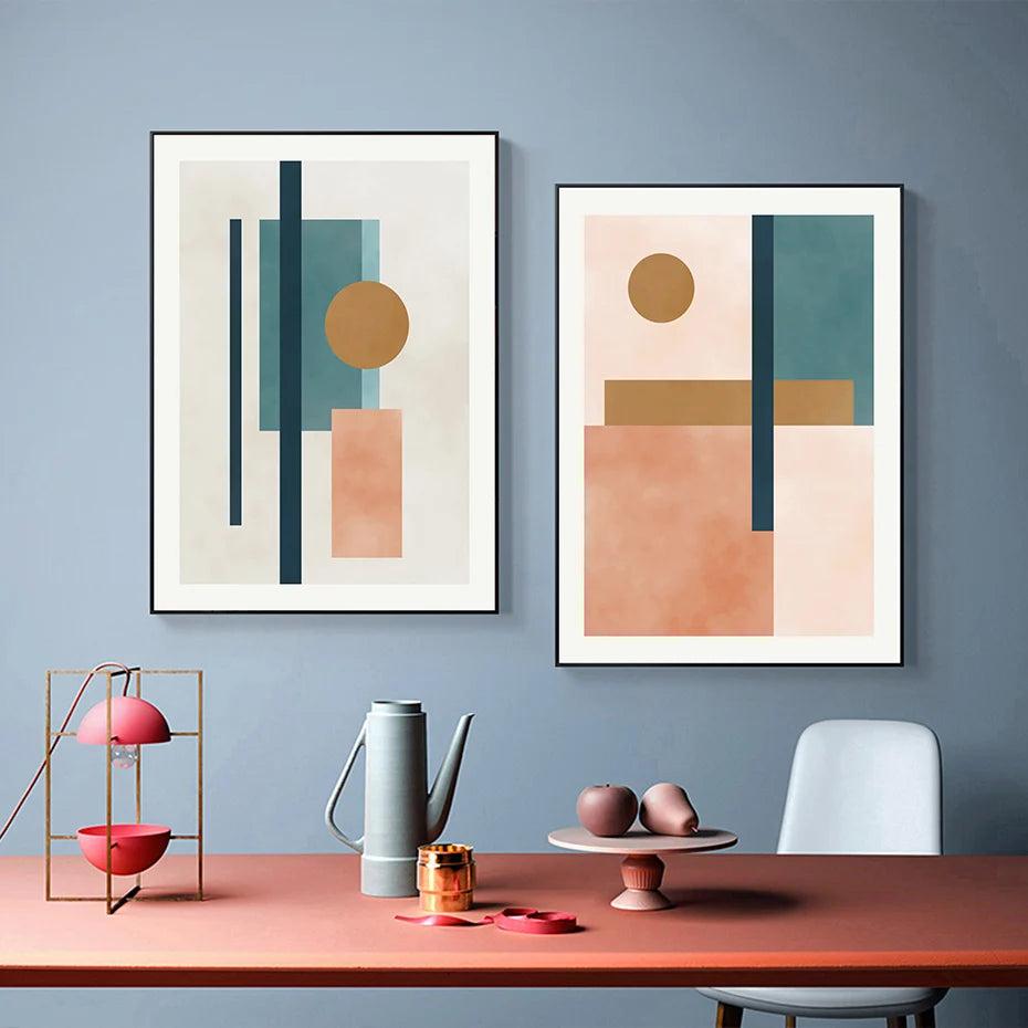 Modern Beige Abstract Wall Prints