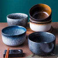 Frosted Ceramic Soup Bowls & Spoons