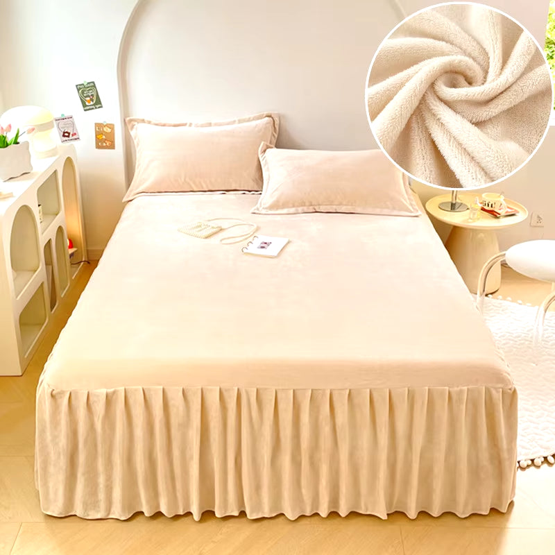 Elegant Velvet Bed Skirt Cover