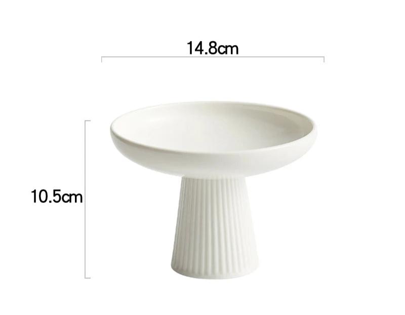 White Ceramic Tall Fruit/Snack Dishes