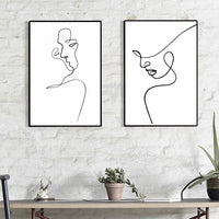 Abstract Line Couple Wall Prints