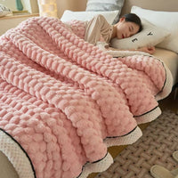 Luxurious Large Soft Fleece Blankets All Season 3D Clouds Stylish Jacquard Throw Blanket for Sofa Couch Bed Fuzzy Plush Blanket