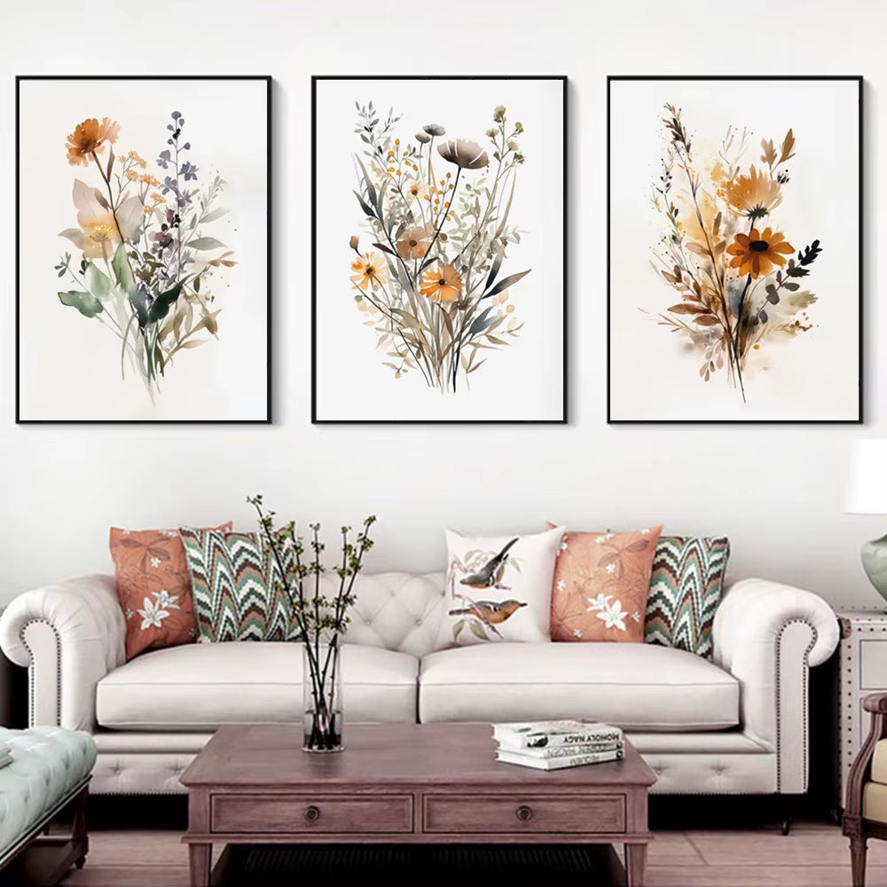 Watercolor Wildflowers Wall Prints