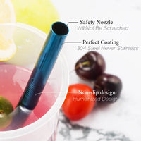 Reusable Metal Straws Set (Stainless Steel)