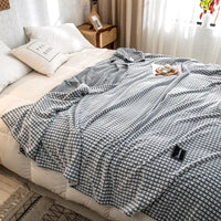 Ultra-Soft Plaid Fleece Bed Blanket