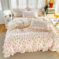 Ruffled Floral Duvet Cover