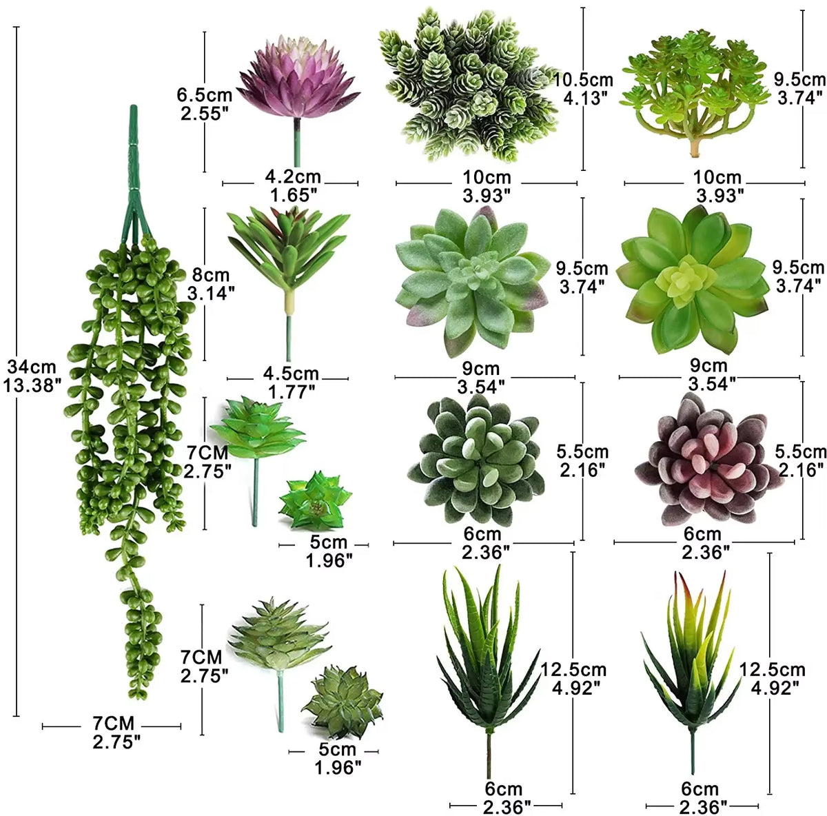 16-Piece Artificial Succulent Collection