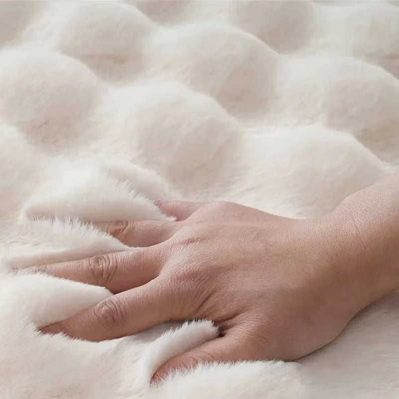 Plush Irregular Bubble Fleece Area Rug