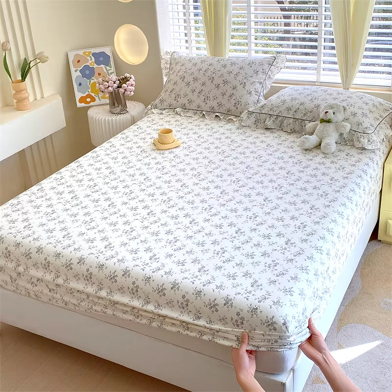 Printed Elastic Fitted Cotton Bed Sheet