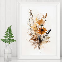 Watercolor Wildflowers Wall Prints