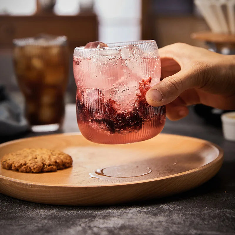 Simple Striped Ice-Coffee Glasses