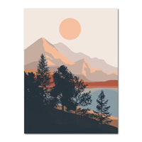 Modern Sunset River Landscape Wall Prints