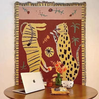 Vintage Leopard Double-Sided Woven Blanket