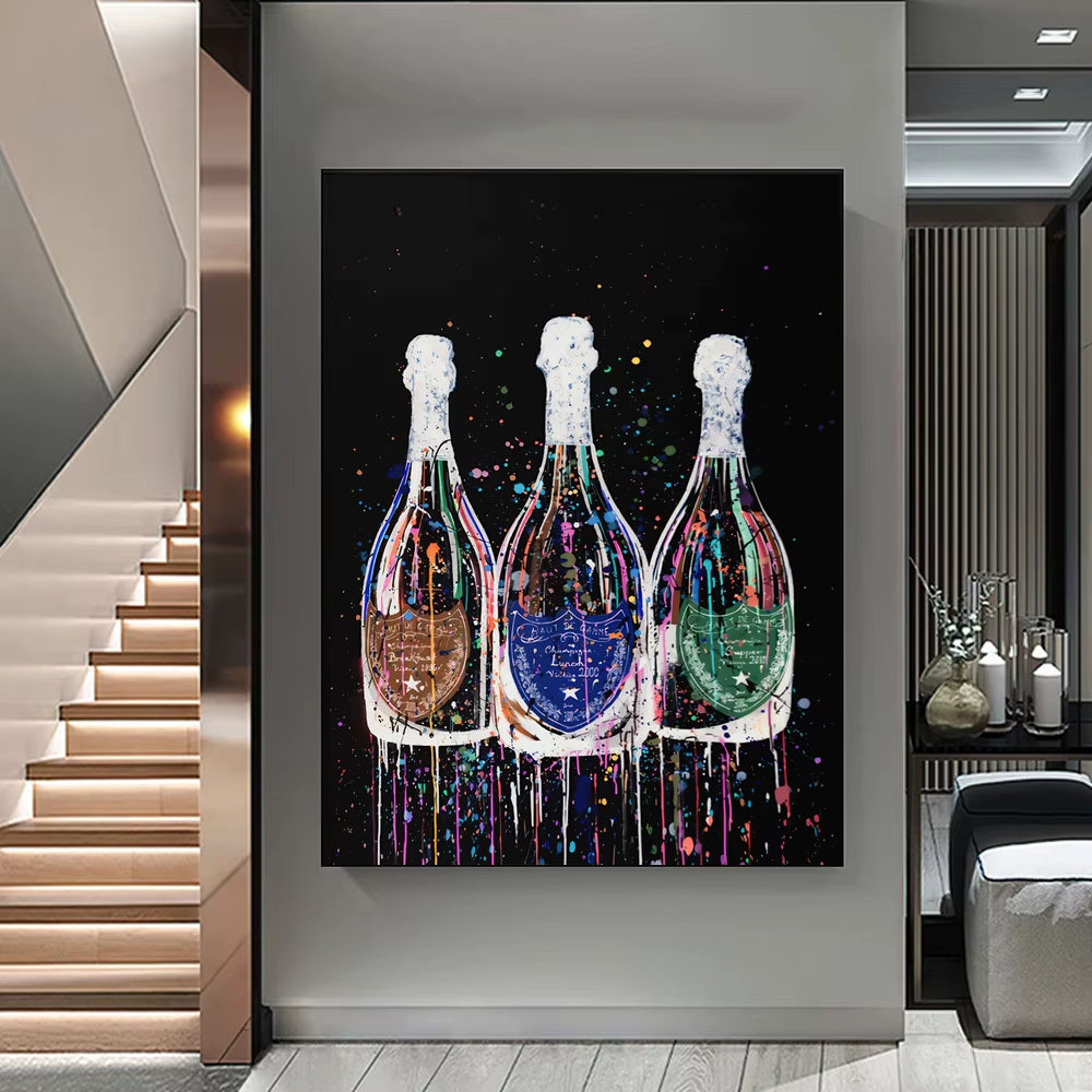 Graffiti Champagne Bottle Wall Prints