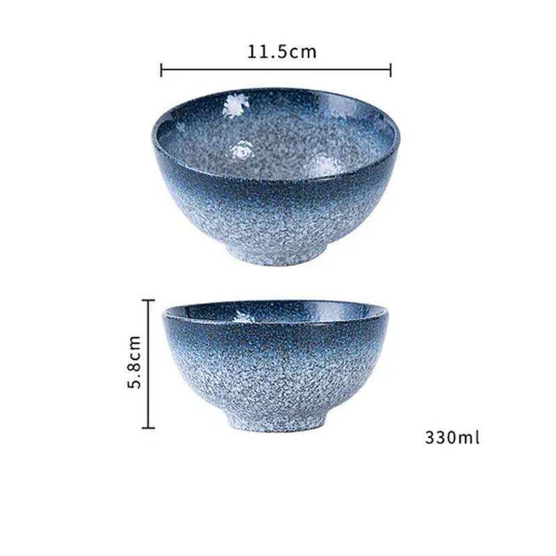 Frosted Ceramic Soup Bowls & Spoons