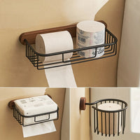 Wooden Metal Tissue Box & Toilet Paper Holders