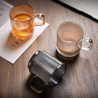 Japanese-Style Vertical Striped Glass Cups