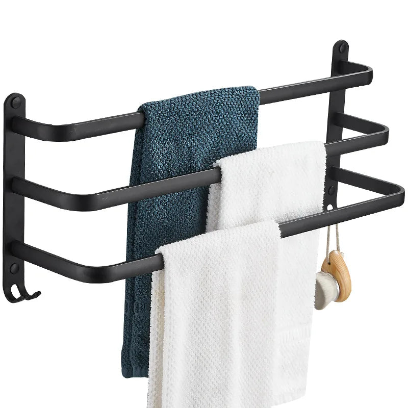 Black Aluminum Towel Bar Holders