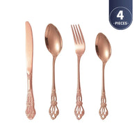 4Pcs Gold Royal European Cutlery Set (Stainless Steel)