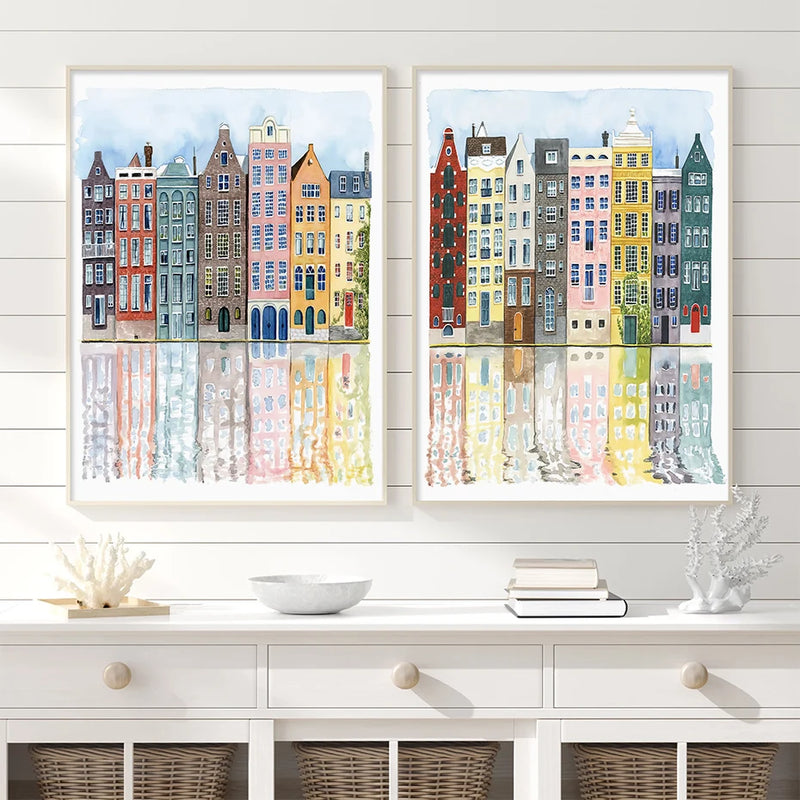 Colorful Buildings Wall Prints