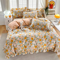 Cheerful Floral Cotton Duvet Cover