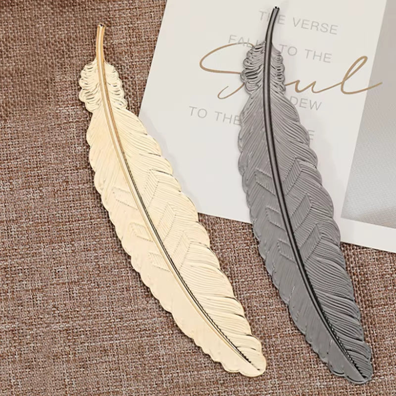 1 Pcs Creative Metal Feather Bookmark Chinese Style Rose Gold Retro Craft Student School Supplies Stationery Teacher Gift