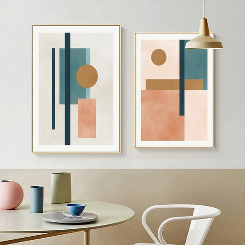 Modern Beige Abstract Wall Prints