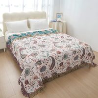 Bohemian Floral Throw Blankets