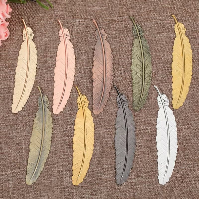 1 Pcs Creative Metal Feather Bookmark Chinese Style Rose Gold Retro Craft Student School Supplies Stationery Teacher Gift