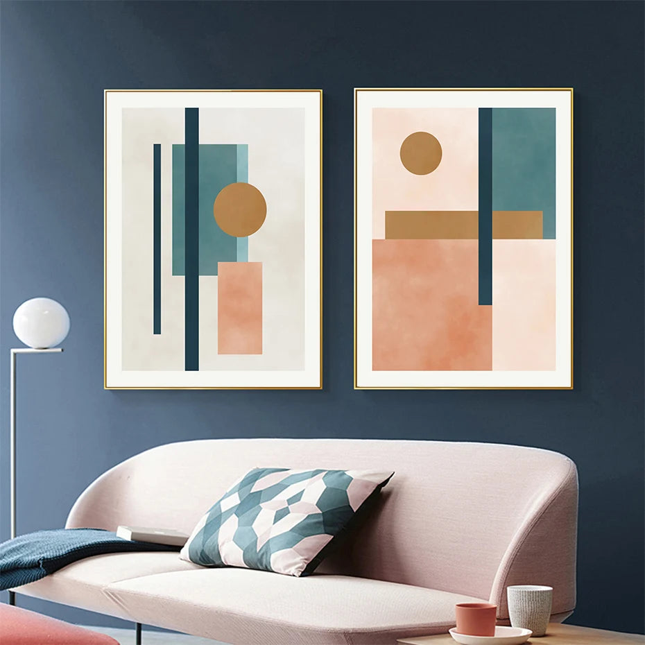 Modern Beige Abstract Wall Prints