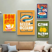 Bright Food Kitchen Wall Prints