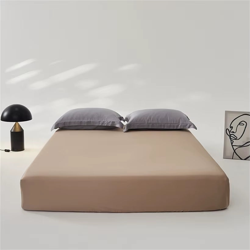 Smooth 3Pcs Set Mulberry Silk Bedding Sheet Set, High End 1Pc Fitted Sheet and 2Pcs Pillowcase, Bed Mattress Cover 140/160/200Cm