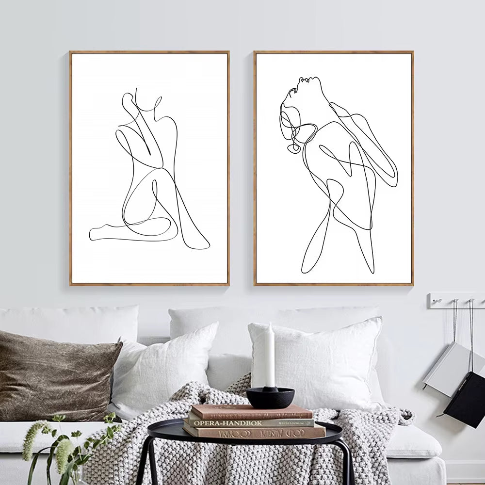 Abstract Line Couple Wall Prints