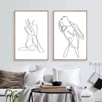 Abstract Line Couple Wall Prints