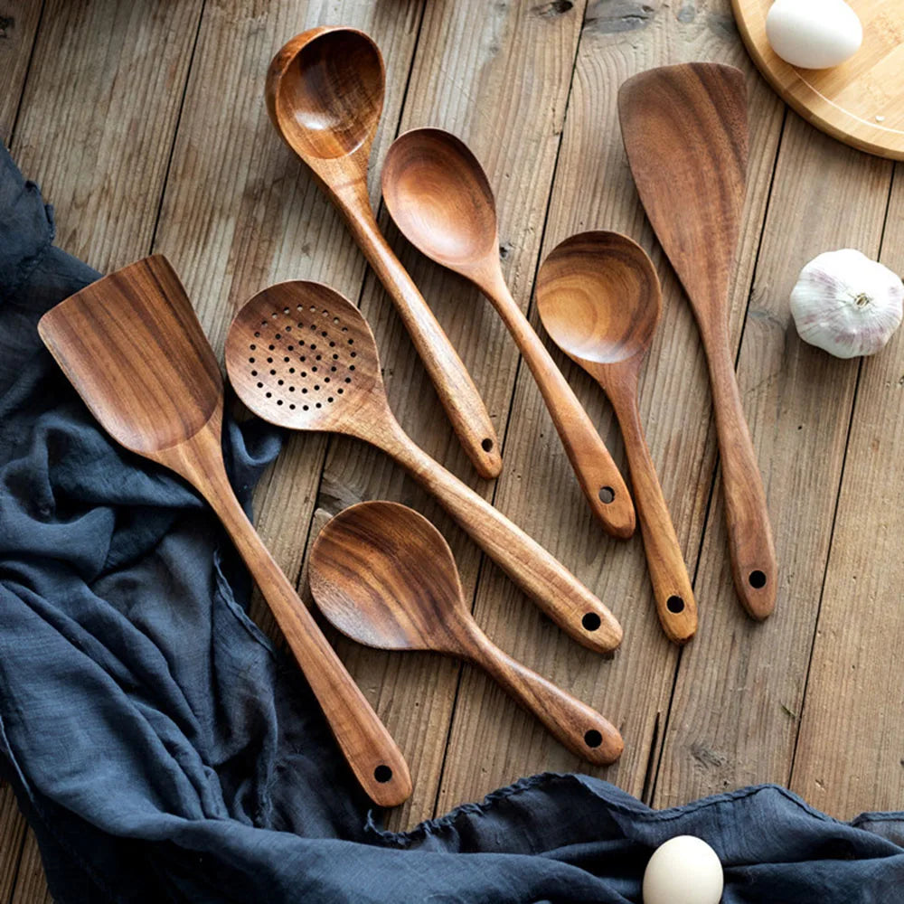 Natural Teak Cooking Utensils