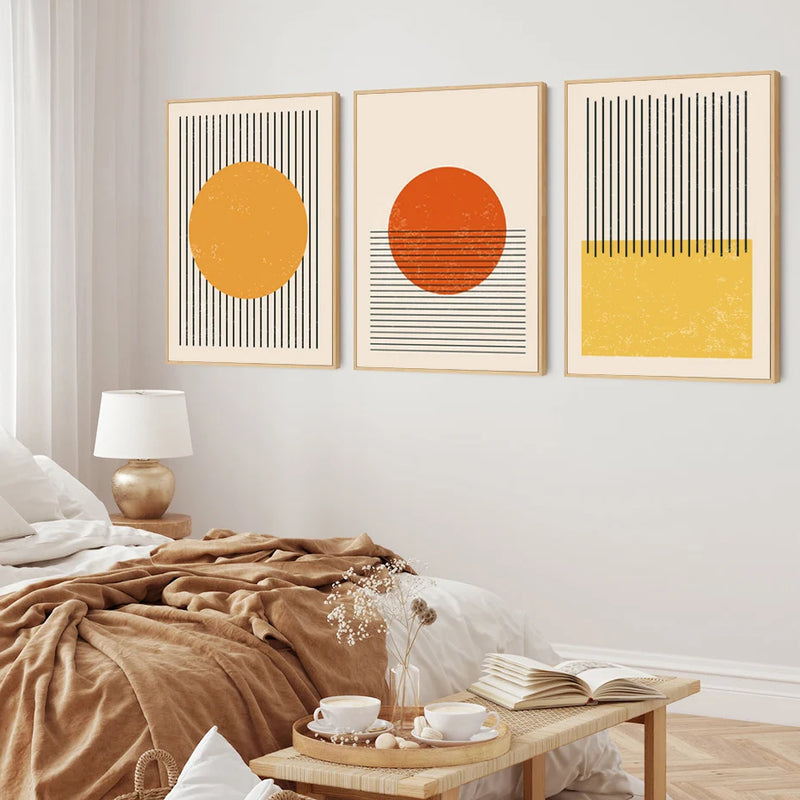 Geometric Shapes Color Blocked Wall Prints