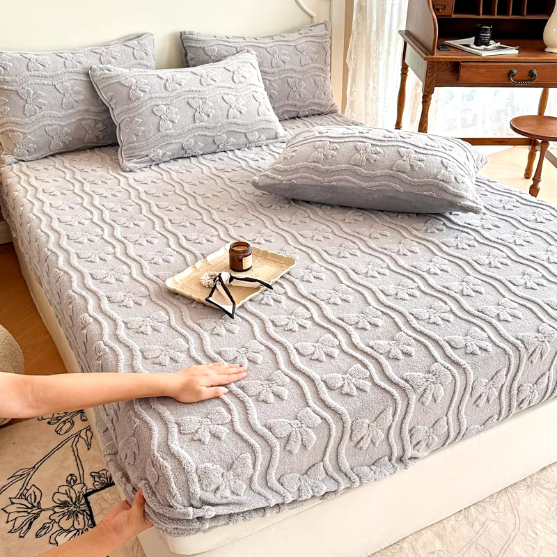 Warm Patterned Fitted Bed Sheet