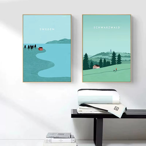 Nordic Abstract Travel Wall Print