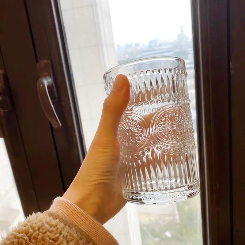 Sunflower Patterned Glass Cups